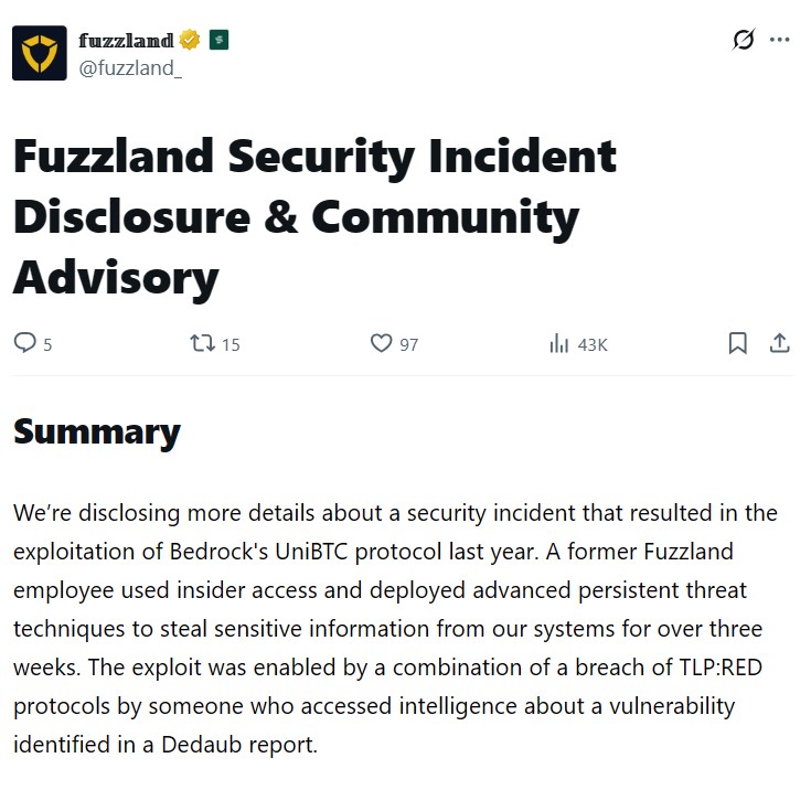Fuzzland Accuses Former Employee of Orchestrating 
