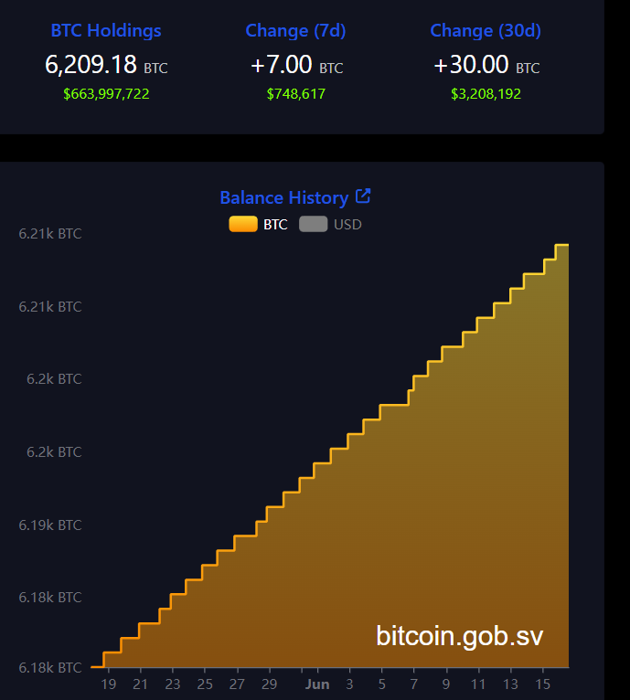 萨尔瓦多购买240枚比特币（BTC） 此前与国际货币基金组织（IMF）达成不积累协议