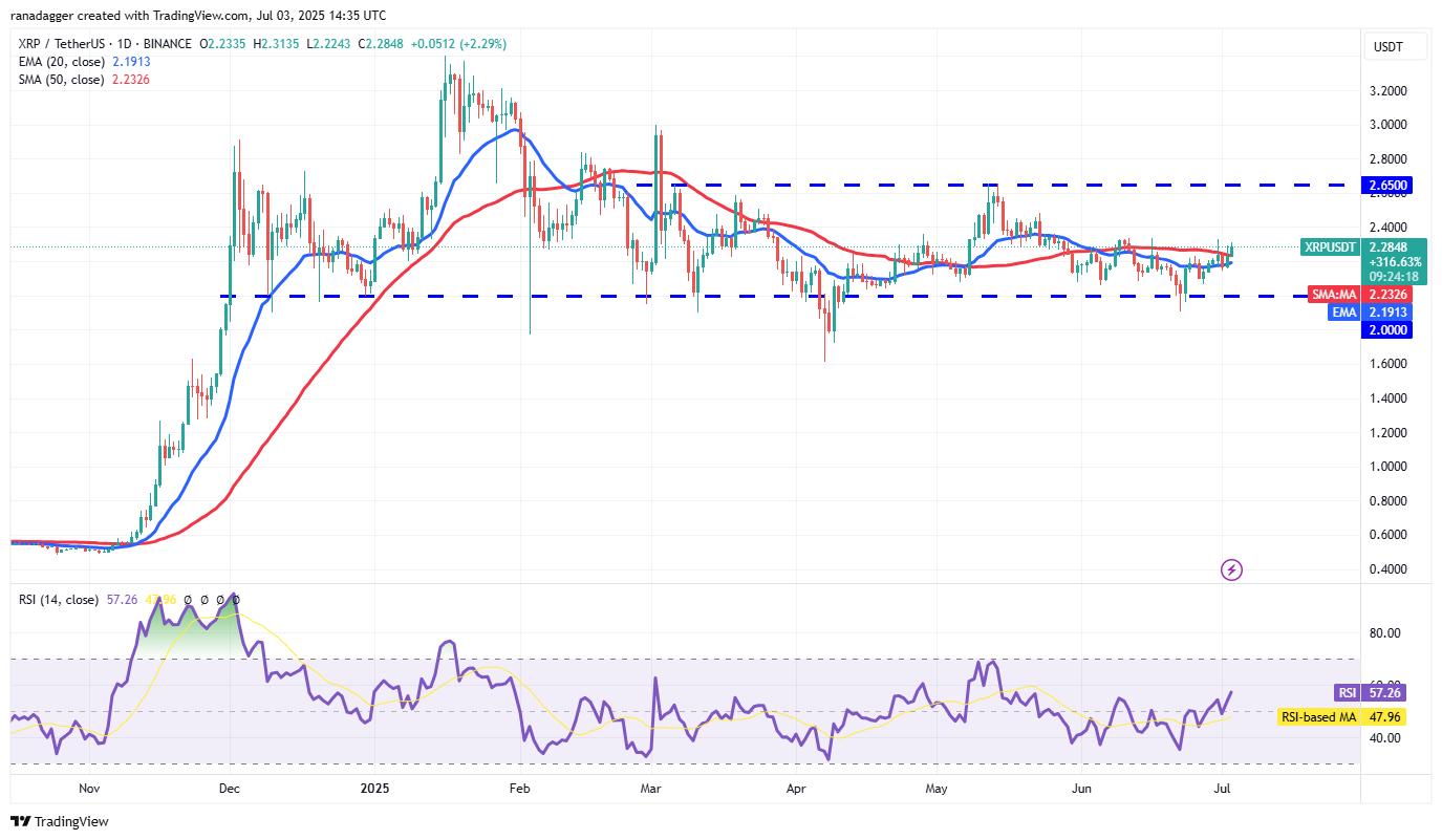 XRP价格日线图分析