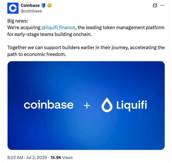Coinbase收购Liquifi代币管理平台：对加密行业的影响与未来展望