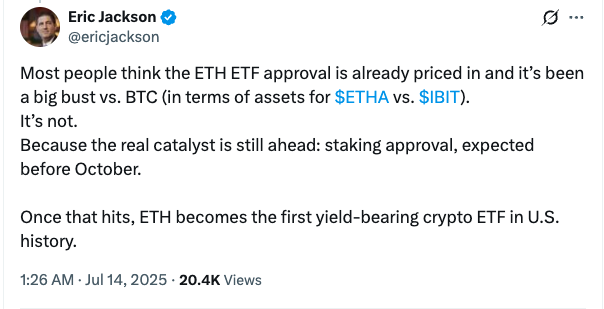 "EMJ资本预测：以太坊(ETH)长期或涨至150万美元，下一个百倍币？"