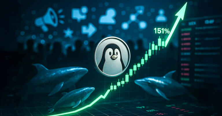 PENGU七月暴涨151% 病毒式营销与巨鲸囤币共推涨势