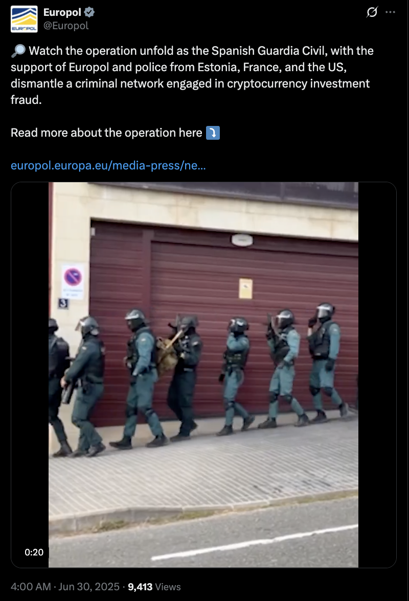 欧洲刑警组织破获加密货币诈骗案