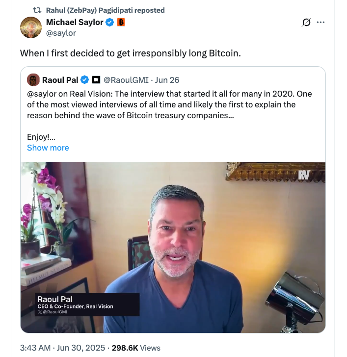 "Strategy增持5.31亿美元比特币(BTC)推动市场情绪高涨 价格突破10.7万美元"