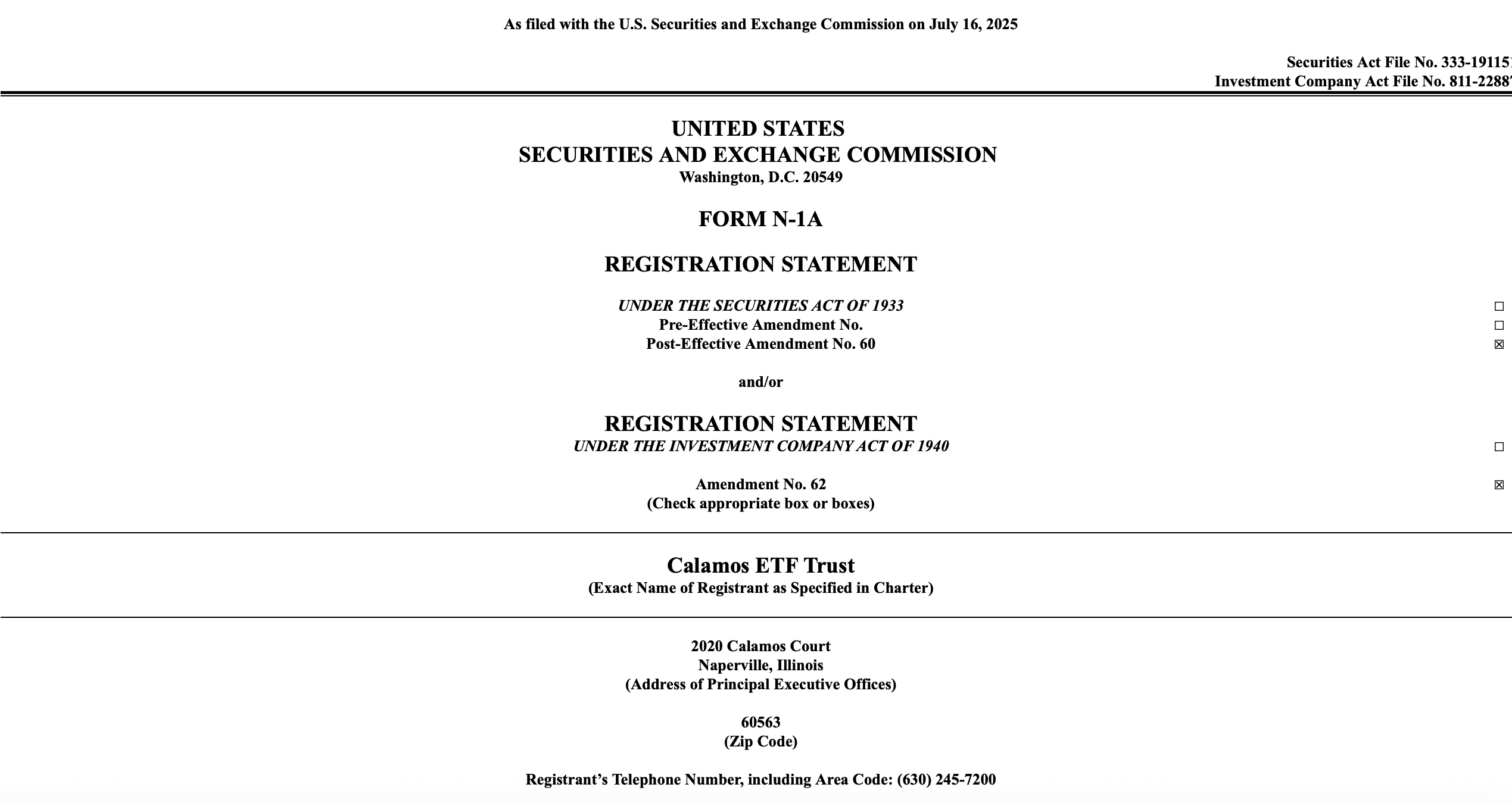 Calamos申请比特币ETF：采用与五大基金挂钩的期权策略优化BTC投资