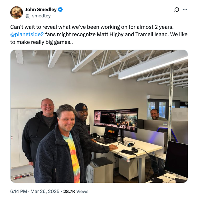 John Smedley与团队成员预告新游戏