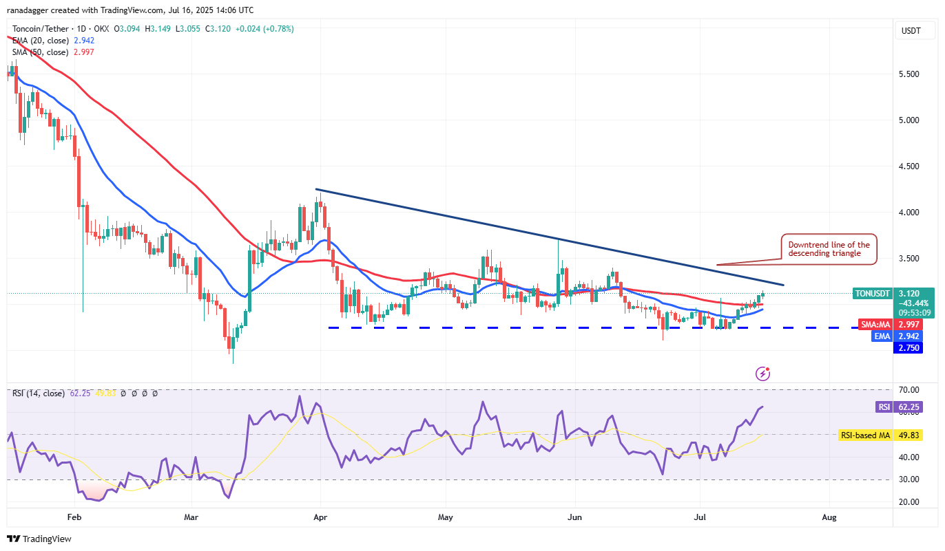 TON/USDT日线图技术分析