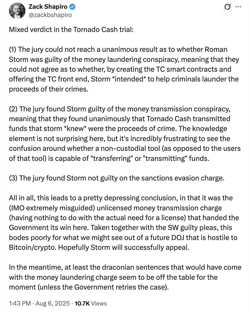 美国司法部或对Roman Storm提起洗钱及制裁指控 律师深度解析