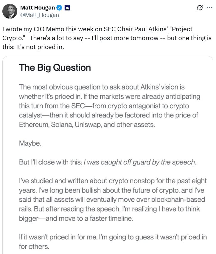 SEC主席Paul Atkins关于加密货币监管的演讲分析