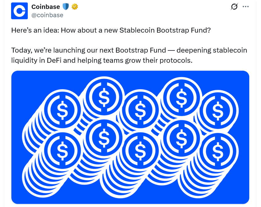 Coinbase重启稳定币基金加速USDC在DeFi生态布局 | 区块链动态