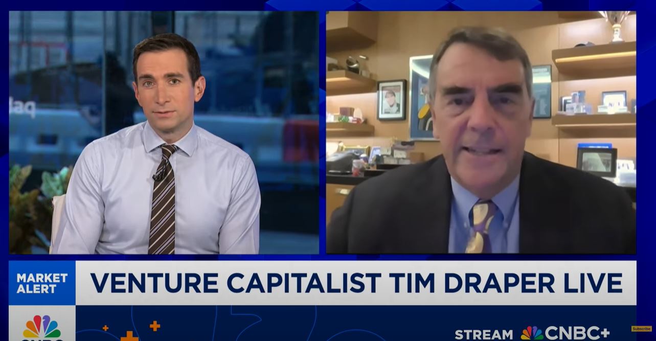 Tim Draper采访画面：山寨币推动比特币主导地位增长