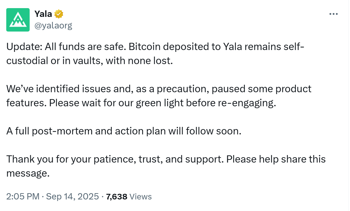 Yala的YU稳定币遭攻击后价格脱钩 美元锚定恢复失败原因分析