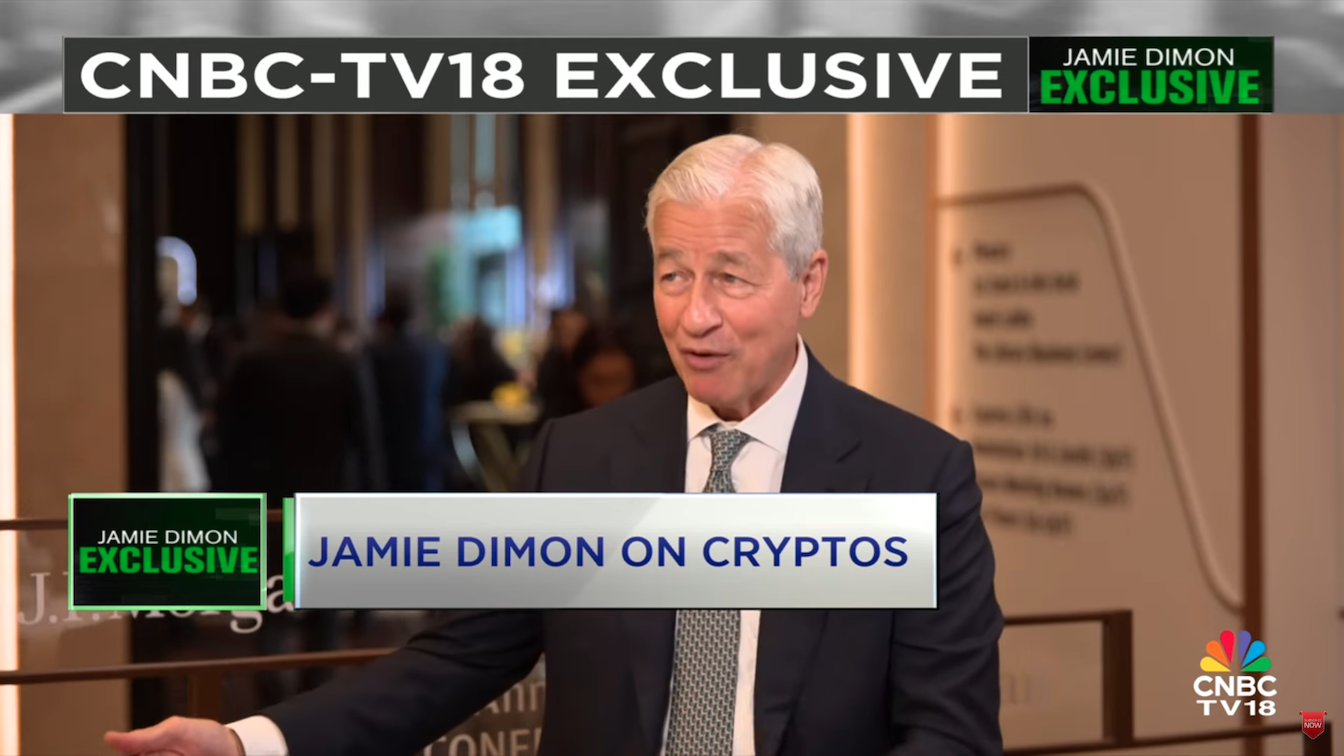 Jamie Dimon接受CNBC采访画面