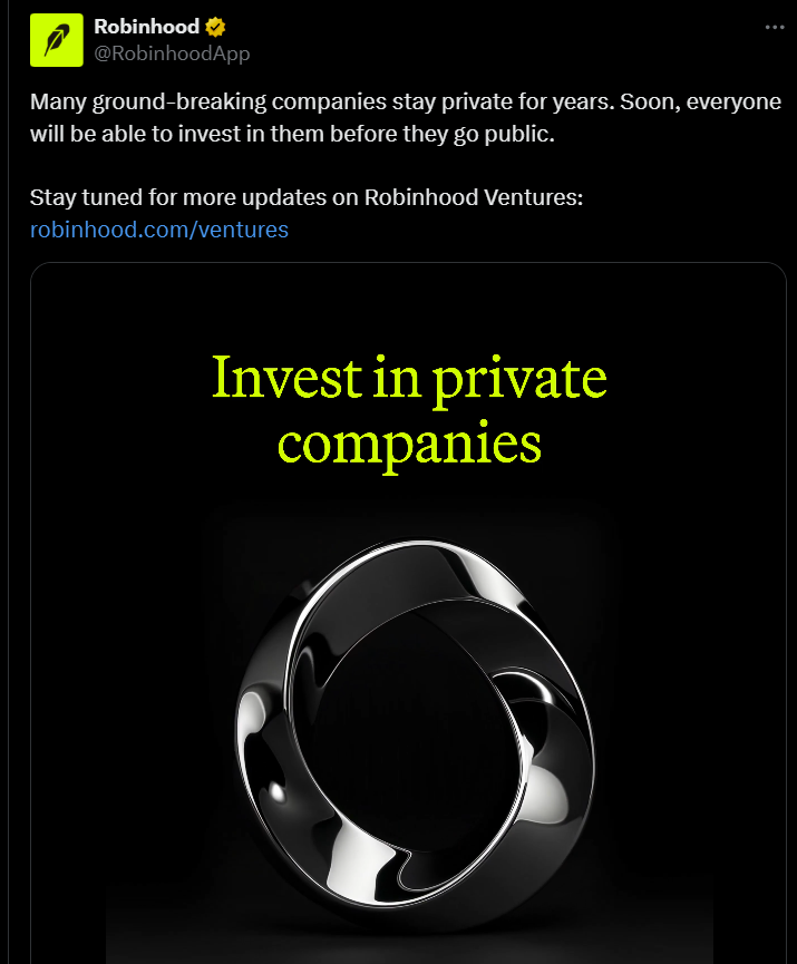 Robinhood申请SEC批准：散户投资者如何参与风险投资基金？