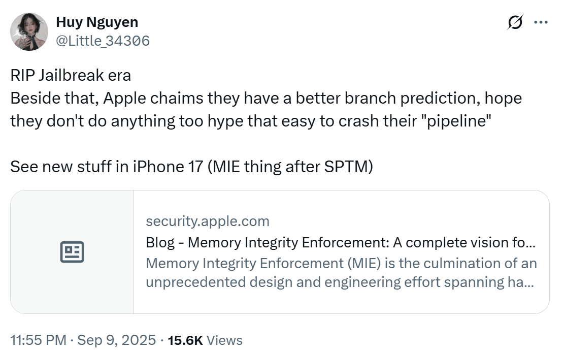 苹果MIE功能提升iPhone 17安全性