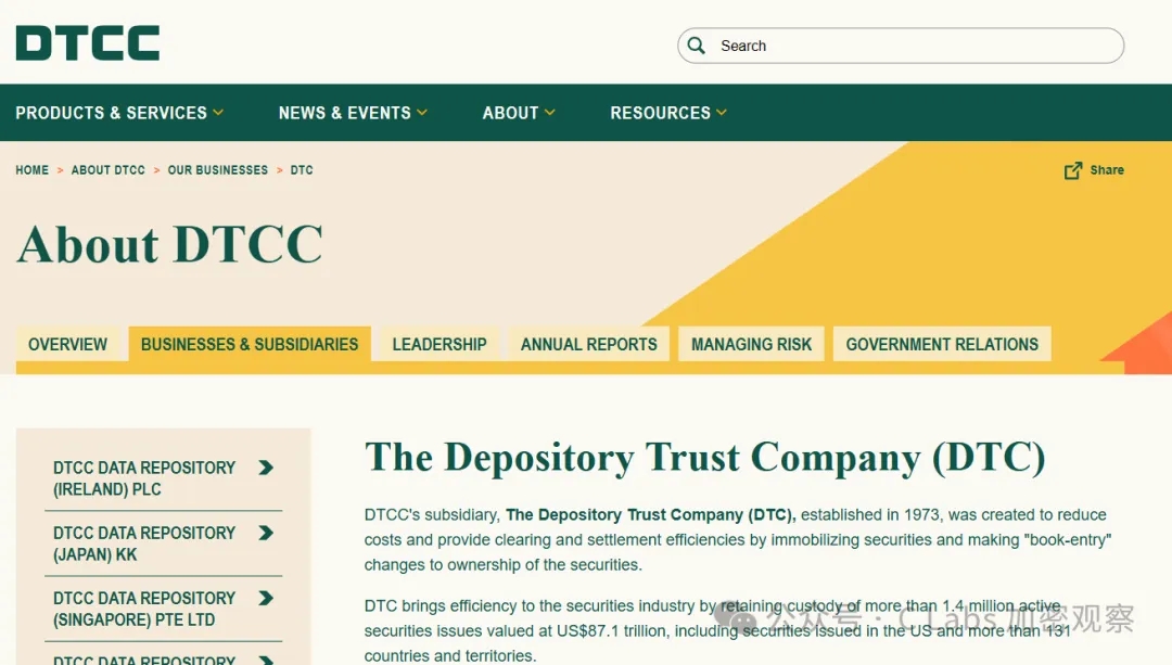DTC结算系统示意