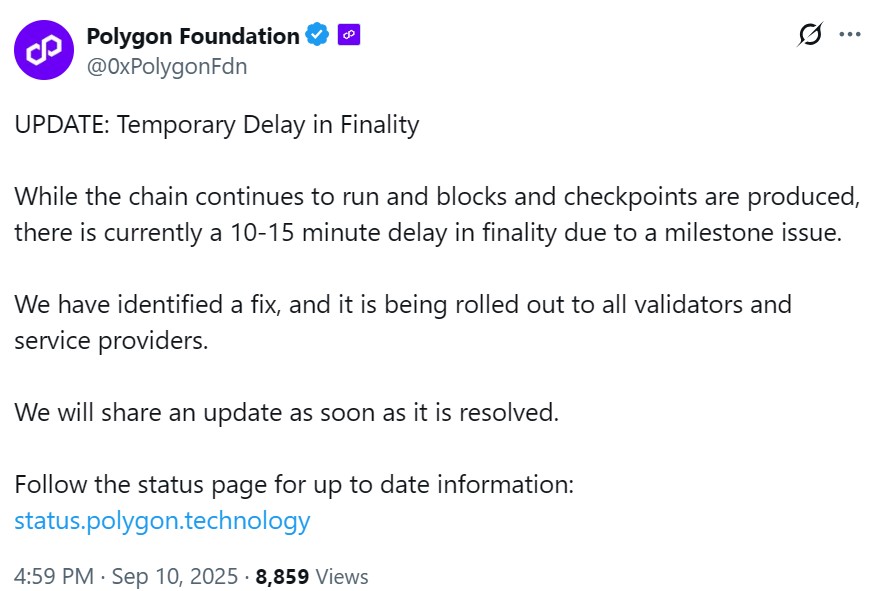 Polygon网络区块运行正常，共识漏洞干扰未影响系统稳定性