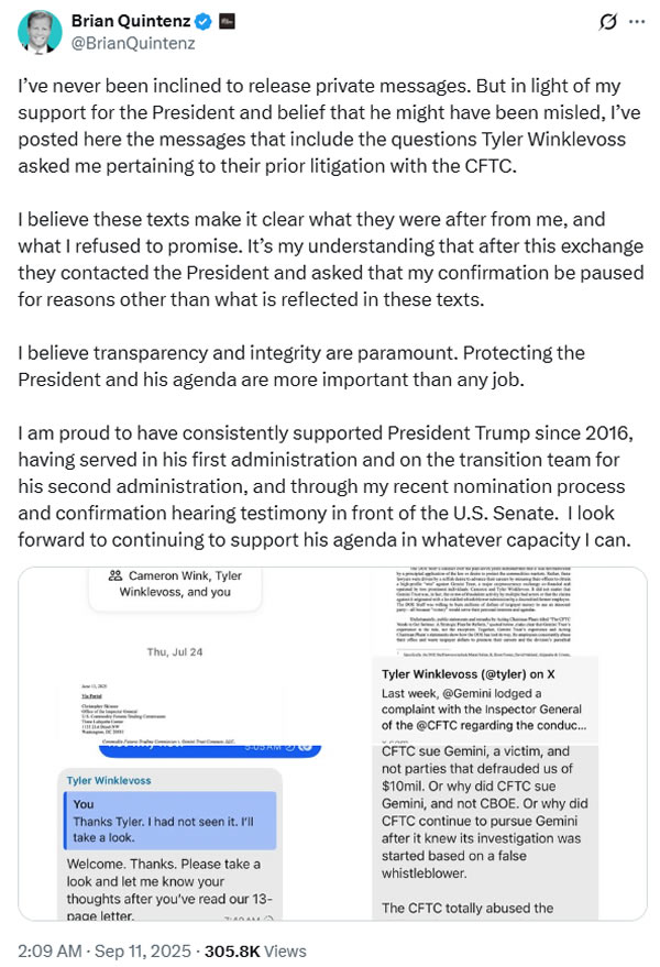 Brian Quintenz与Winklevoss兄弟争执截图