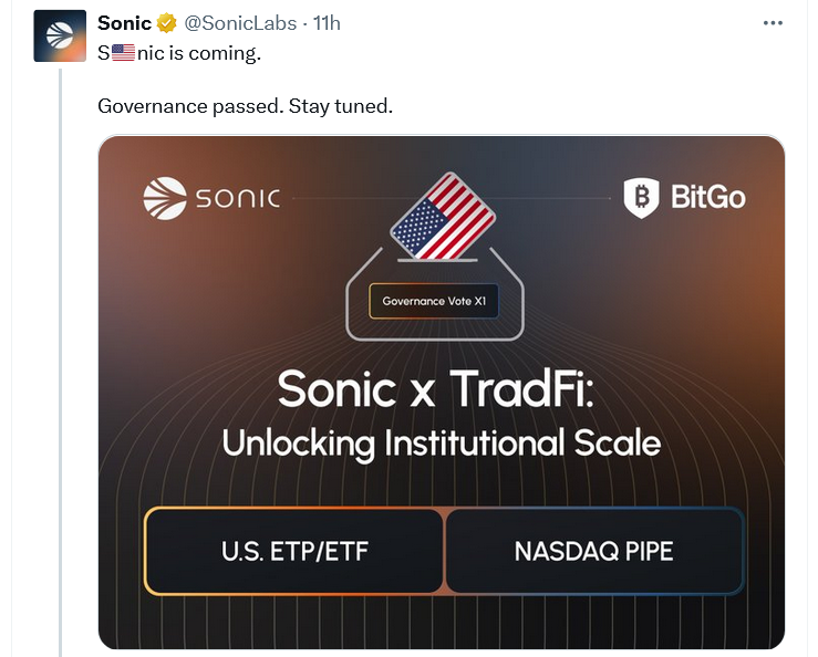 Sonic Labs获2亿美元投资进军传统金融TradFi市场｜区块链赋能金融新布局
